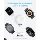 Anker Upgraded Portable Wireless Magnetic Charger for Apple Watch, 5W Max MFi-Certified with USB-C Connector, Fast Charging for Apple Watch Ultra/SE/8/7/6/5/4/3/2