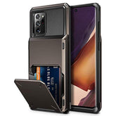 For Galaxy Note 20 Ultra Case 5G Wallet 4-Card Flip Cover Credit Card Holder Slot Back Pocket Dual Layer Protective Hybrid Hard Shell Bumper Armor Case For Samsung Note 20 Ultra 6.9 Gun Metal