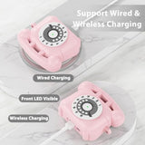 Airpods Pro 2 Case With Cleaner Kit, Retro Phone Design For Airpod Pro 2Th Generation Case Cover, Soft Silicone Shockproof Protective Case For Air Pods 2 Cases Cute (Pink)