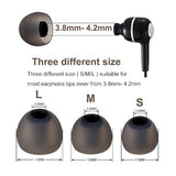 9 Pairs Silicone Earbud Tips S/M/L for In-Ear Headphones Black