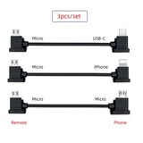 cablecc 3pcs/Set Remote Controller Data Cable Type-C & Micro & to Micro USB for Mavic Pro Platinum Mavic Park RC Accessories