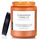 Cinnamon Vanilla Fall Scented Candles For Home, Natural Soy Wax 19.4Oz 110 Hours Large Long Lasting Strong Scented Classic Christmas Holiday 2 Wicks Candle Gift Home Decor