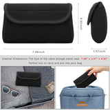Small Neoprene Tech Pouch, Travel Cable Organiser Bag, Electronics Accessories Carry Storage Bags For Macbook Power Adapter, Power Bank, Wireless Mouse, Phone Charger, Or Small Devices, Black