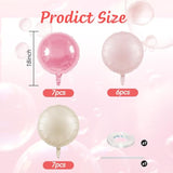 20Pcs 18 Inch Round Foil Balloon, Retro Light Pink Cream White Round Shaped Balloons, Giant Round Aluminum Balloon For Birthday Party Wedding Baby Shower Bachelorette Celebration Anniversary Decor