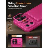 Hot Pink iPhone 17 Pro Max Case Wallet with 4-Card Holder