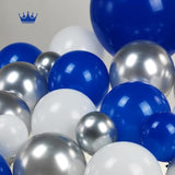 143pcs Royal Blue, White & Silver Balloon Garland Kit for Baby Shower, Wedding and Graduation