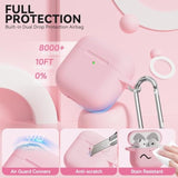 For Airpods 4 Case, Soft Silicone Case Compatible With Apple Airpods 4Th Generation 2024 For Women Girly, Anti-Scratch Pink Case Cover With Cleaner Kit And Keychain, Drop Protection