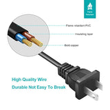 Ac Power Cord Fit For Onn. 100008736,Jbl Partybox 100 110 200 300 310 710 1000 On-The-Go Wireless Bluetooth Speaker Audio System Replacement 2 Prong Charge Cable 6 Feet