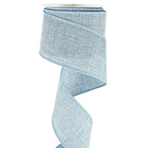 Wired Denim Ribbon Light Blue Wired Edge Ribbon 2.5 Inch Jute Ribbon F