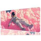 Pink Cloud Desk Mat Astronaut Anime Mousepad Xl Large Gaming Mouse Pad Laptop Keyboard Mat Desk Pad Office Computer Keyboard Laptop Home, 31.5X11.8 Inch