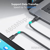 40W Pd Usb C To Usb C Cable, 2-Pack Type C Cable With Smart Led Indicator For