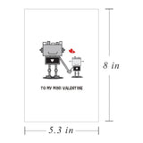 Cute Robot Valentine'S Day Card For Kids, To My Mini Valentine Gift, V-Day Card For Daughter Son From Daddy Mommy, Lovely Valentines For Little Boy