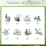 Mallard Duck Baby Shower Decorations, 40Pcs Duck Hunting Cupcake Toppers Party Decoration Welcome Baby Cupcake Picks Decor It’S A Boy Supplies