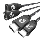 Usb C Extension Cable 2Ft 2-Pack, Usb-C 3.2 Gen2 10Gbps Male To Female 4K Vide