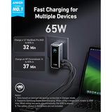 Anker Prime Power Bank, 9,600mAh Battery Pack with 65W Output, Built-in AC Plug, Supports PD 3.0 and PPS, 30W Fast Recharging, Sleek Portable Charger for MacBook Pro, iPhone 15 Series, Galaxy, iPad
