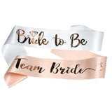 Team Bride Sash Set 7Pc White Rose Gold Bachelorette Party Bridesmaid Decor
