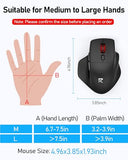 Big Wireless Mouse For Medium To Large Hands, 2.4Ghz Ergonomic Computer Mouse, 6 Buttons, 4000 Dpi, Full Sized Usb Optical Mouse For Laptop, Pc, Chromebook