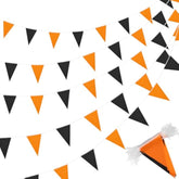 200ft Black Orange Pennant Banner Triangle Flag Bunting Garland for Party Decorations