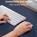 Large Desk Mouse Pad Protector, Stitched Locking Edge Non-Slip Pu Leather Desk Mat Laptop Table Pad Blotter, Waterproof Durable Writing Pad For Office And Home (Dark Blue, 90 X 43Cm)