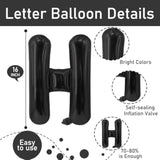 Black Happy Birthday Balloons Banner Foil Balloons Letters Bachelorette Balloon For Black Themed Party Decoration Supplies Halloween Birthday Decoration Decor Ballons Arch Kits Party Balloon Set 15Pcs