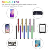 10-Pack Universal Stylus Pens for Touchscreens iPad Samsung Galaxy Smartphones