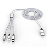 Multi 3 In 1 Usb Long Iphone Charging Cable, 3M/10Ft Nylon Braided Universal Phone Charger Cord Usb C/Micro Usb/Lightning Connector Adapter For Android/Apple/Samsung/Lg/Pixel/Huawei/Xiaomi(Gray)