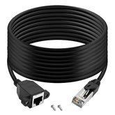 Rj50 10P10C Male To Female Extension Cable Panel Screw Mount Shielded Cat 5E 2