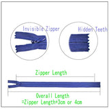 6" Invisible Nylon Zipper For Diy Tailor Sewing Craft 10 Pcs/Pack (Bla