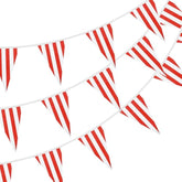 100ft Red & White Checkered Pennant Flags 48 Pcs Reusable Racing Banners