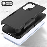 Samsung Galaxy A37 / Galaxy A36 5G / Galaxy A57 5G Dual Layer Protective Case with Screen Protector - Military Grade Heavy Duty Rugged Phone Cover with Shock Absorption and Anti-Drop Protection - Black