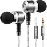 Sp3060 Wired Headphones, Hd Bass Driven Audio, Lightweight Aluminum Wired In Ear Earbud Headphones, S/M/L Ear Bud Tips, Earphone Case, 3.5Mm Tangle-Free Cord, No Mic