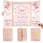 Bow Birthday Decorations For Girls Women Rose Gold Happy Birthday Guest Book To Sign Coquette Birthday Alternative Signature Guestbook Gifts Keepsake Pink Bow Heart Memory Book Card Board Party