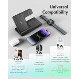 Wireless Charger Iphone Charging Station: 3 In 1 Charger Stand Multiple Devices For Apple - Iphone 16E 16 15 14 Pro Max 13 12 11 - Watch 10 9 8 7 6 5 4 3 2 Se And Ultra Series - Airpods 4 3 2 Pro