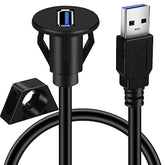 2 Pack Small Usb 3.0 Male To Female Aux Flush Panel Mount Extension Cable For