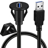 2 Pack Small Usb 3.0 Male To Female Aux Flush Panel Mount Extension Cable For