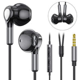 Wired Earbuds Headphones With Microphone, Half In-Ear Headphones With Mic Buil