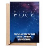 30Th Birthday Card, Birthday, Decorations Party Supplies - Folded Card For Him, Her, Women, Men, Husband, Wife Include Envelope, Sticker - Blank Inside - Unique Gift For 30 Years Old (Stars)