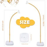 9.35Ft & 6Ft Gold Balloon Arch Stand, Free Bending Shape Balloon Arch Kit, Half Arch Balloon Stand With Base For Floor, Ideal For Wedding Birthday Baby Shower Graduation 4Th Of July Decoration