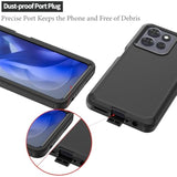 Rugged Phone Case For Moto G Power 5G 2025/Moto G Play 2025, With Belt Clip Holster & Kickstand Heavy Duty Shockproof Protective Full Body Case (Black)