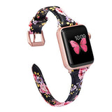 Slim Thin Leather Bands Compatible with Apple Watch Band 38mm 40mm 41mm 42mm 44mm 45mm 46mm 49mm Women Men Strap Wristband Bracelet for iWatch Series