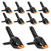10 Pcs Spring Clamps, 4.5 Inch Plastic Spring Clips Heavy Duty Backdrop Clips For Balloon Arch Photography Woodworking Crafts Tarp Clips Black