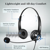 Phone Headset for Cisco with Noise Cancelling Mic & Mute Switch, Dual RJ9 Corded Telephone Headsets Compatible with Cisco IP Phones 6941 6851 6945