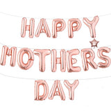 16 Inches HAPPY MOTHER'S DAY Balloons Hanging Banner Decorations, Rose Gold Aluminum Foil Letter Balloons for Mother's Day Celebration Party Supplies