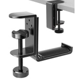 New Foldable Headphone Stand Hanger Holder Aluminum Headset Soundbar Stand Clamp Hook Under Desk Space Save Mount, Universal Fit Gaming Headphones, Black