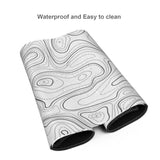 Large Gaming Mouse Pad White Topographic Contour Mouse Pad With Stitched Edges & Nonslip Rubber Base Extended Xxl Long Mousepad Big Desk Mat For Company Office Work, 35.4 X 15.7 In