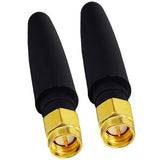2-Pack 2.4Ghz Mini Wifi Antenna 2Dbi Fpv Antenna Omni Directional Sma Male Omni-Directional Small Pc Wifi Bluetooth Antenna Aerial Signal Booster Adapter Network Receive For Wireless Router