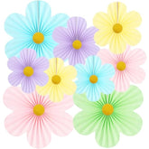 Green Party Decorations Paper Flowers Decorations For Wall Classroom Paper Fans Floral Backdrop Flower Wall Decor Pack Of 9 Green
