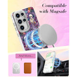 Galaxy S25 Ultra Case with Holographic Diamond Bling Lens Protector for Women Girls - Compatible with Magsafe Aesthetic Cute Phone Case