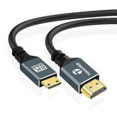 8K Mini Hdmi To Hdmi Cable 6.6Ft, Flexible Thin & Slim 48Gbps Hdmi To Mini Hdm