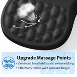 Ergonomic Mouse Pad With Wrist Rest Support, Mousepad With Comfortable Memory Foam Wrist Rest And Nonslip Pu Base For Pain Relief, Computer, Laptop, Office, Home (Black)